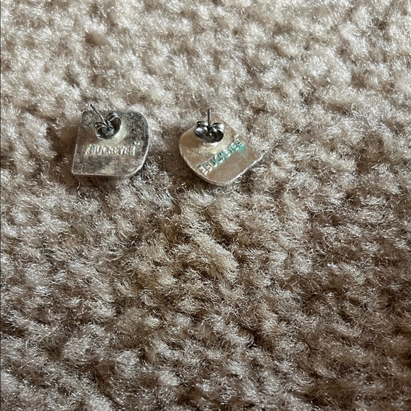 Red and Silver OH IO Earrings - Picture 2 of 2